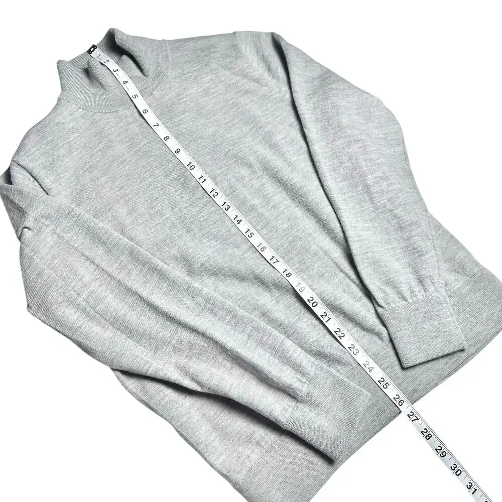 J. Crew | Men | 100% Merino Wool Gray Quarter Zip Pullover Sweater | Large